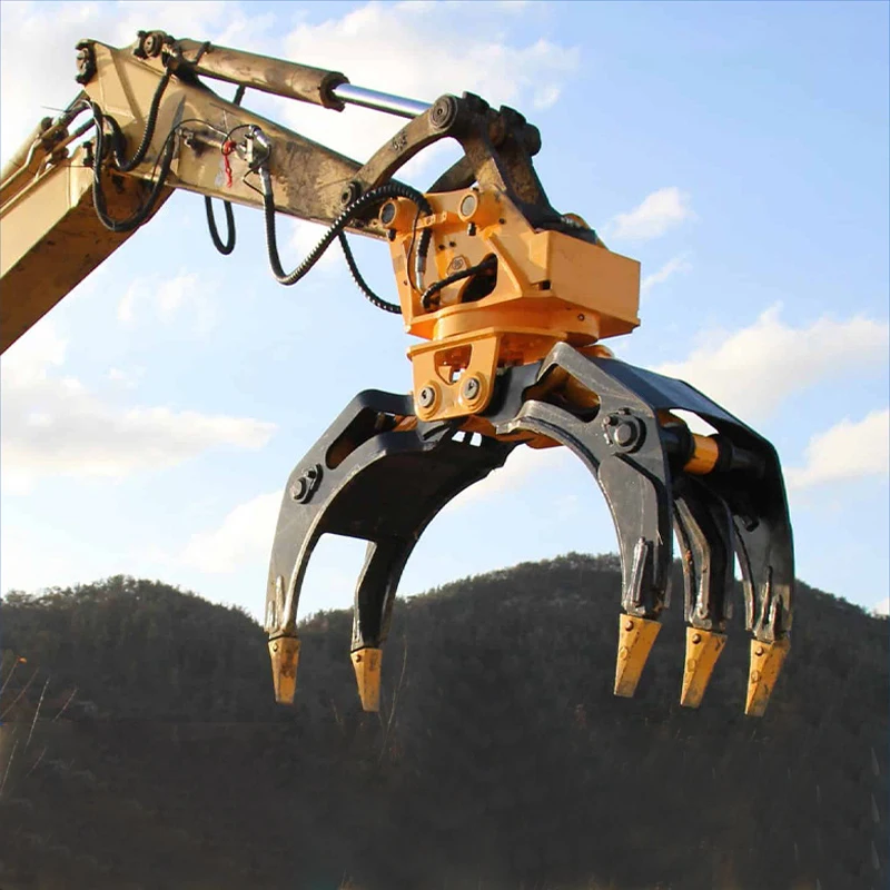Factory Excavator Wheel Loader Material Handling Machinery Hydraulic Grab Crane Farm Forestry Wood Log Timber Sugarcane Grabber
