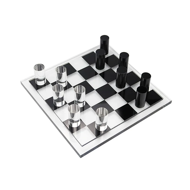 Exquisite High End Gift Crystal Chess Board Educational Desktop Game Set for Home Decor