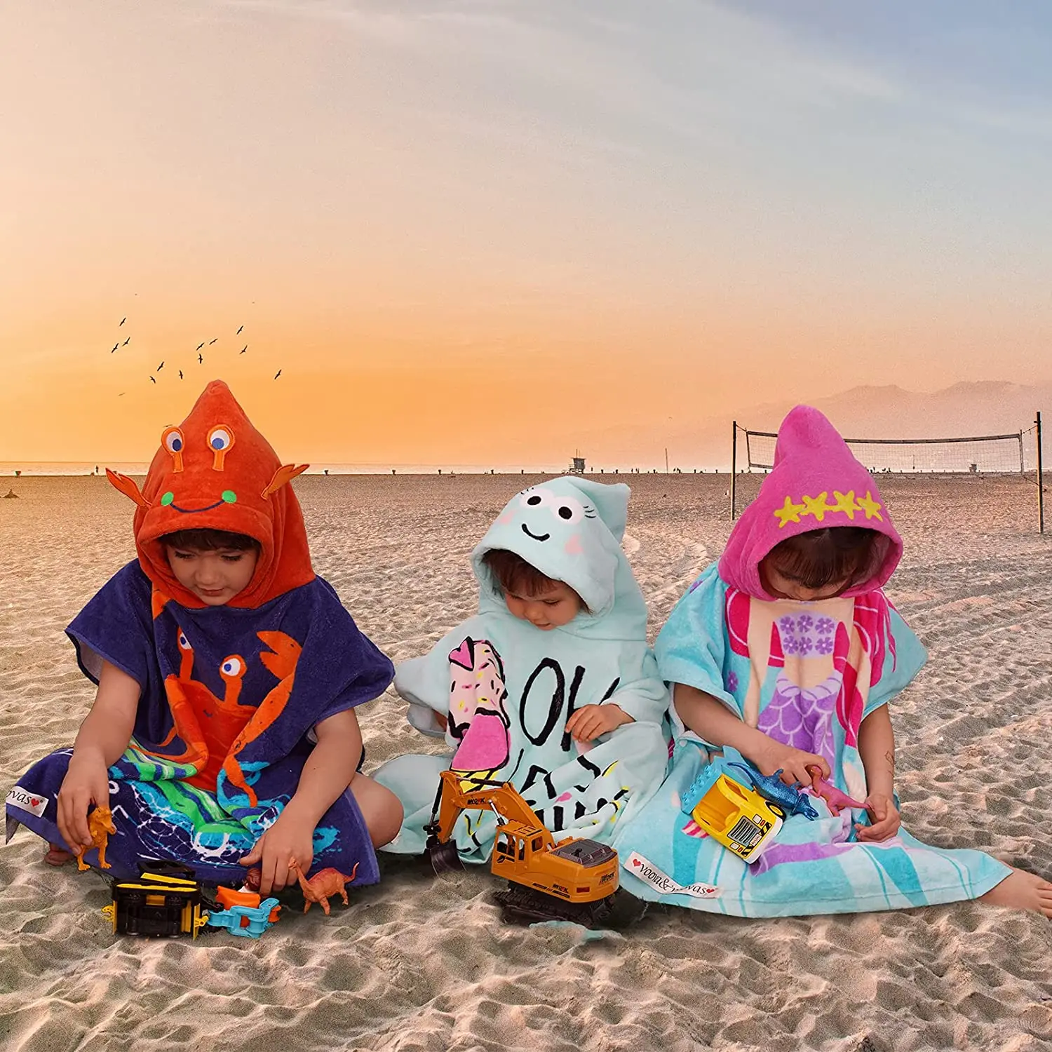 Hot Selling New Kids Poncho Towel Organic Cotton Poncho Surfing Kids Beach Towel Plain Hooded Poncho Towels For Kids manufacture