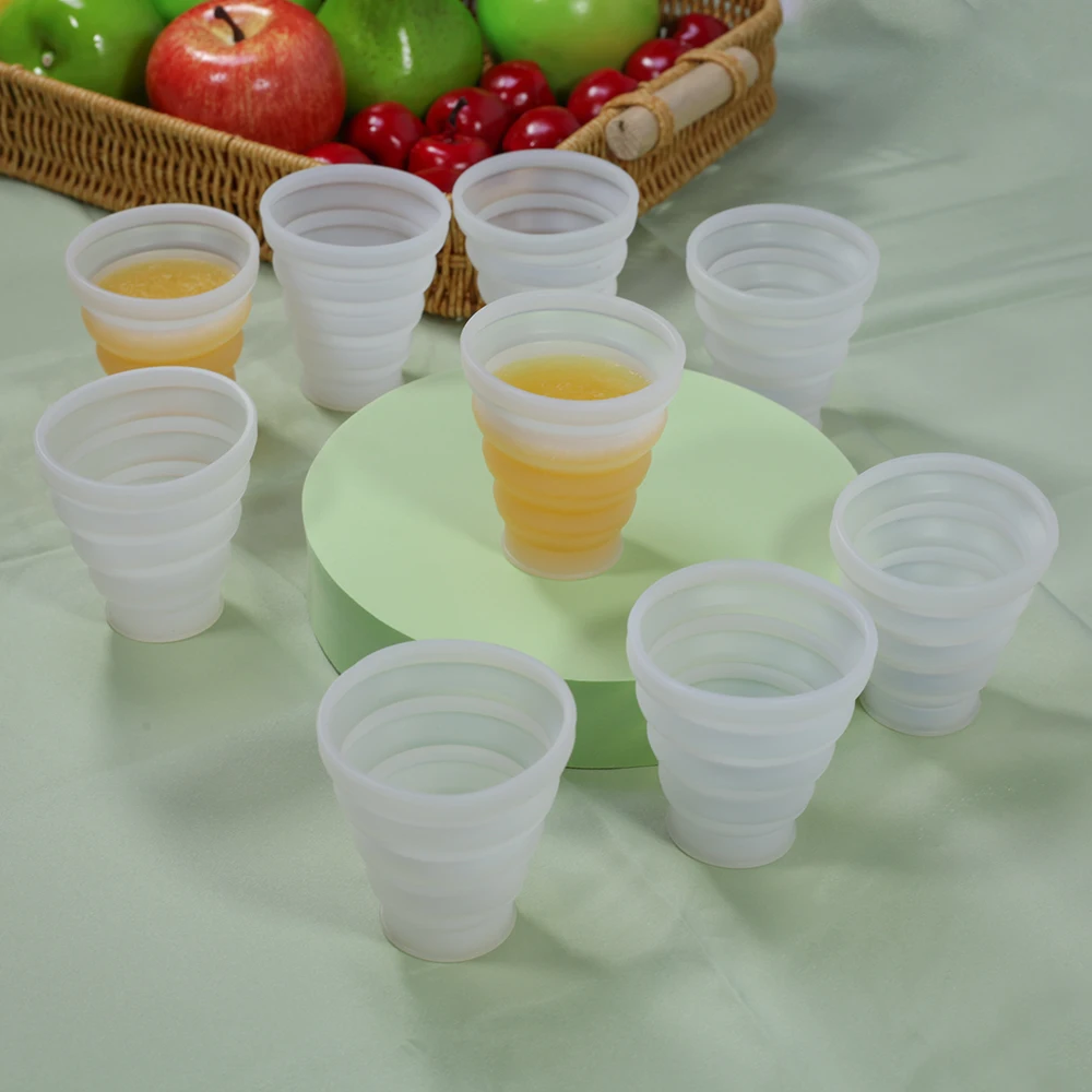 Hospital Use Silicone Collapsible Measuring test Specimen Cup Container for Urine Collection
