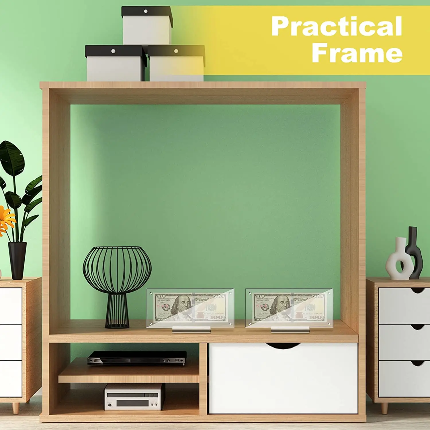 H037 Acrylic Display Stand,Acrylic Display Dollar Bill Holder Currency