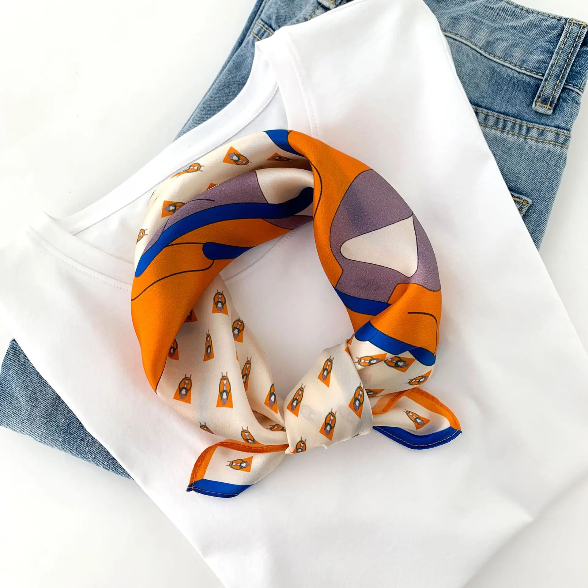 Printed Short Neck Scarves Bandana 