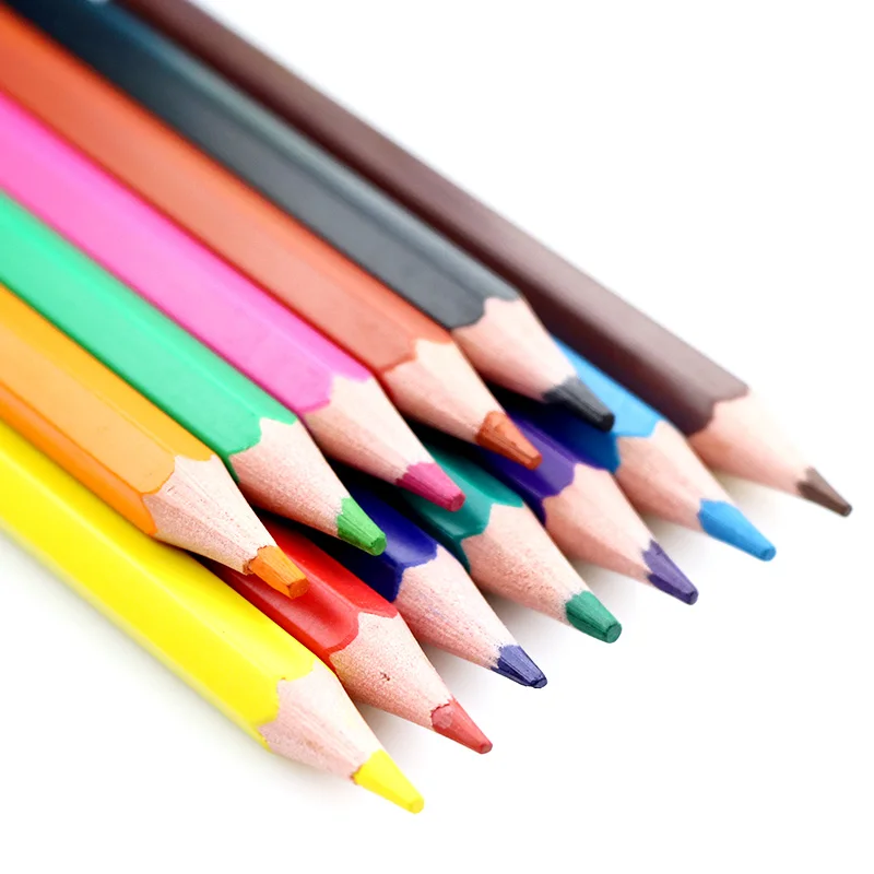 selling kids art professional wooden plastic 24 colored pencils