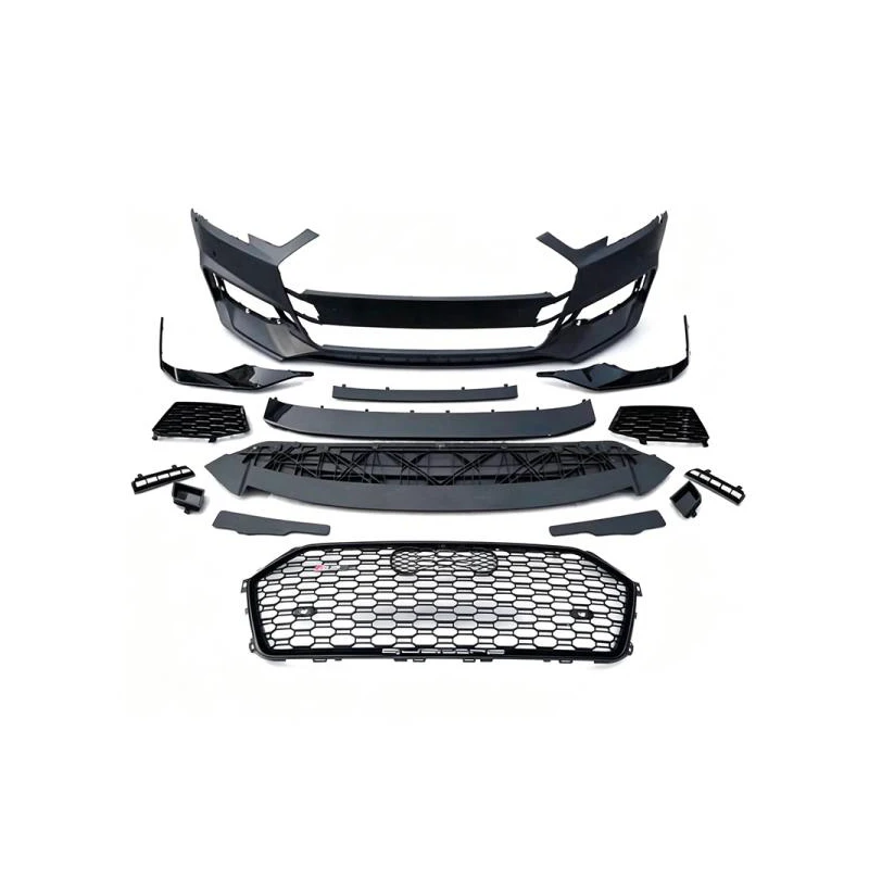 Audi RS4 2016-2019 Trajni PP Plastic Bumper Skupina s Honeycomb Grille Body Repair Parts