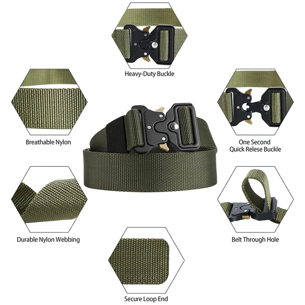 Adjustable Training Nylon Web Work Rigger Belts with Heavy Duty Quick Release Buckle Tactical Belt