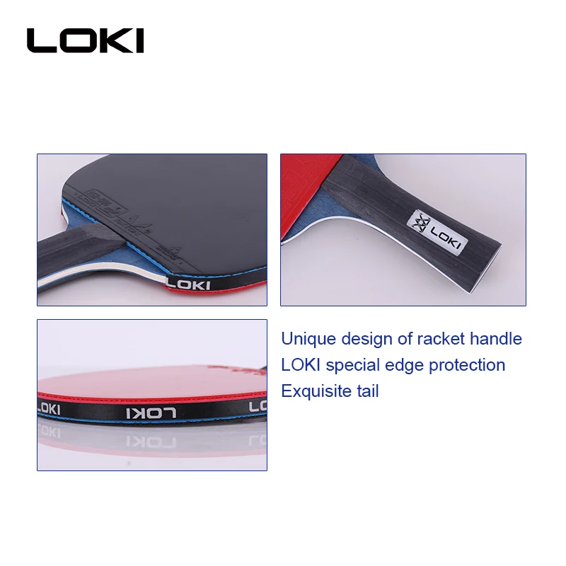 Профессиональные высококачественные ракетки для пинг-понга LOKI, набор ракеток для настольного тенниса с сеткой и модной сумкой