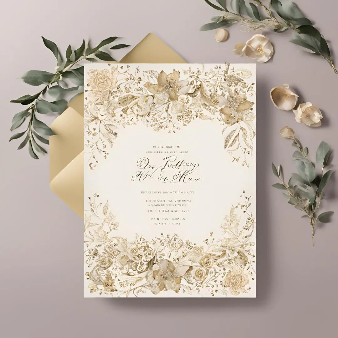 Custom Design Size Pattern Logo Wedding Cards Gold Mirror Acrylic Premium Quality Paper & Paperboards Hardcover