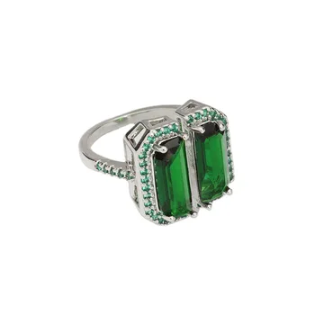 green jade diamond rings jewelry women silver gold plated fashion blue crystal custom ring