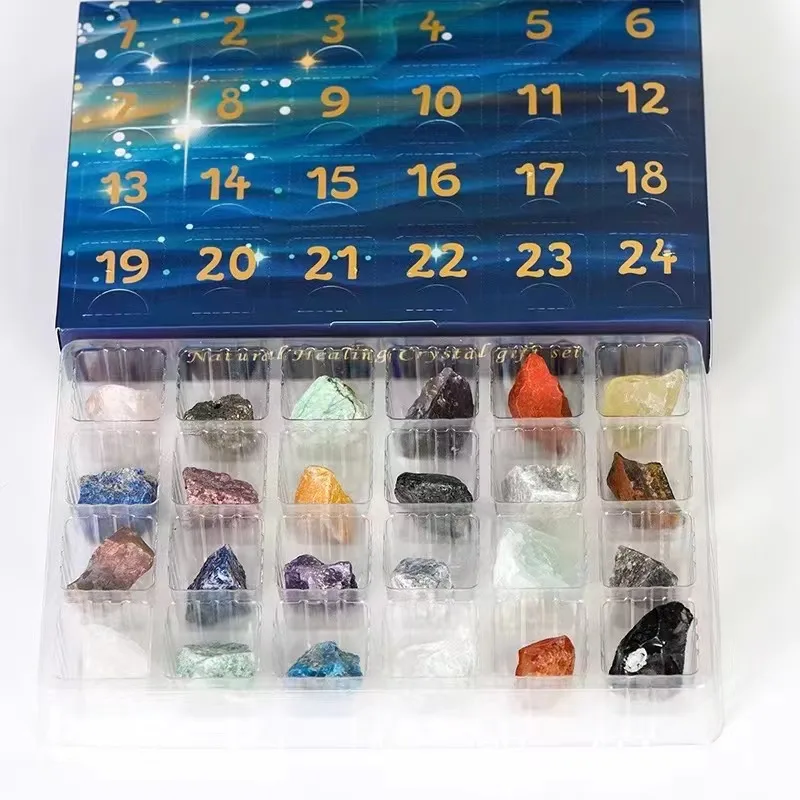Natural Crystal Rough Stone Irregular Polished Stone Stone Marked Moon Stars Blind Box Set Decoration