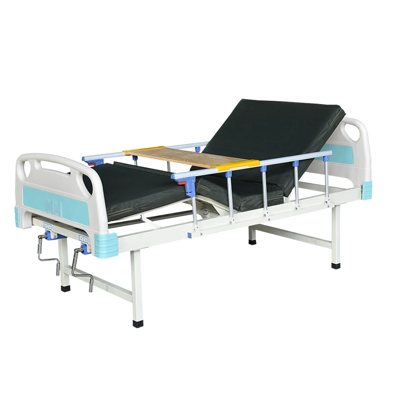 MT Medical Manual 2 Cranks Function Hospital Equipment Folding Metal Manual Hospital Bed