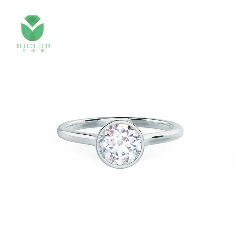 Perfect New Design Engagement Ring Man Made Diamond Ring Real Synthetic