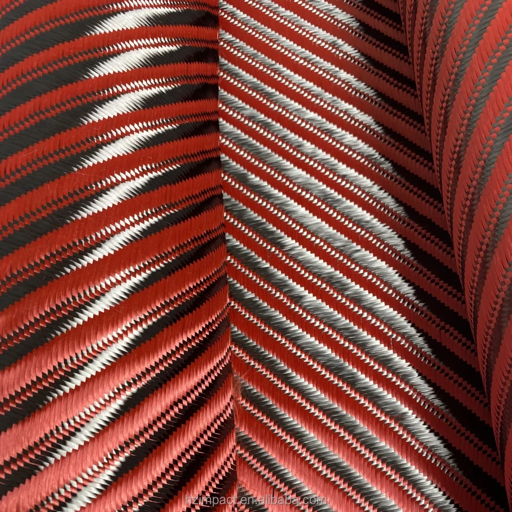 3K 240g Big Twill Red Carbon Fiber Cloth Waterproof Flame Retardant Woven for Upholstery Cars Outdoor Crafts Industries Rolls