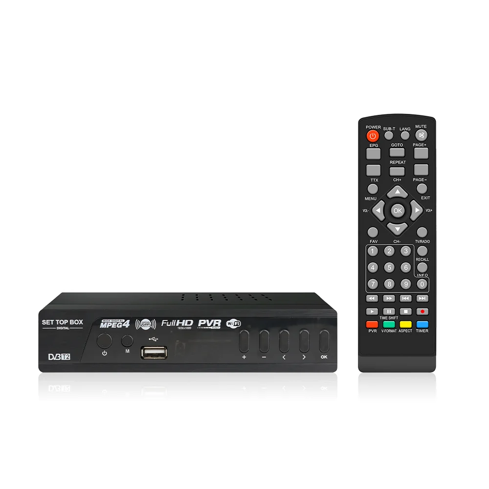 Multilanguage Stb Dvb T2 H.264 Digital signal Tv Tuner Decoder Dvb T2 Digital Tv Receiver Box Wifi Dongle Dvb T2 Set Top Box