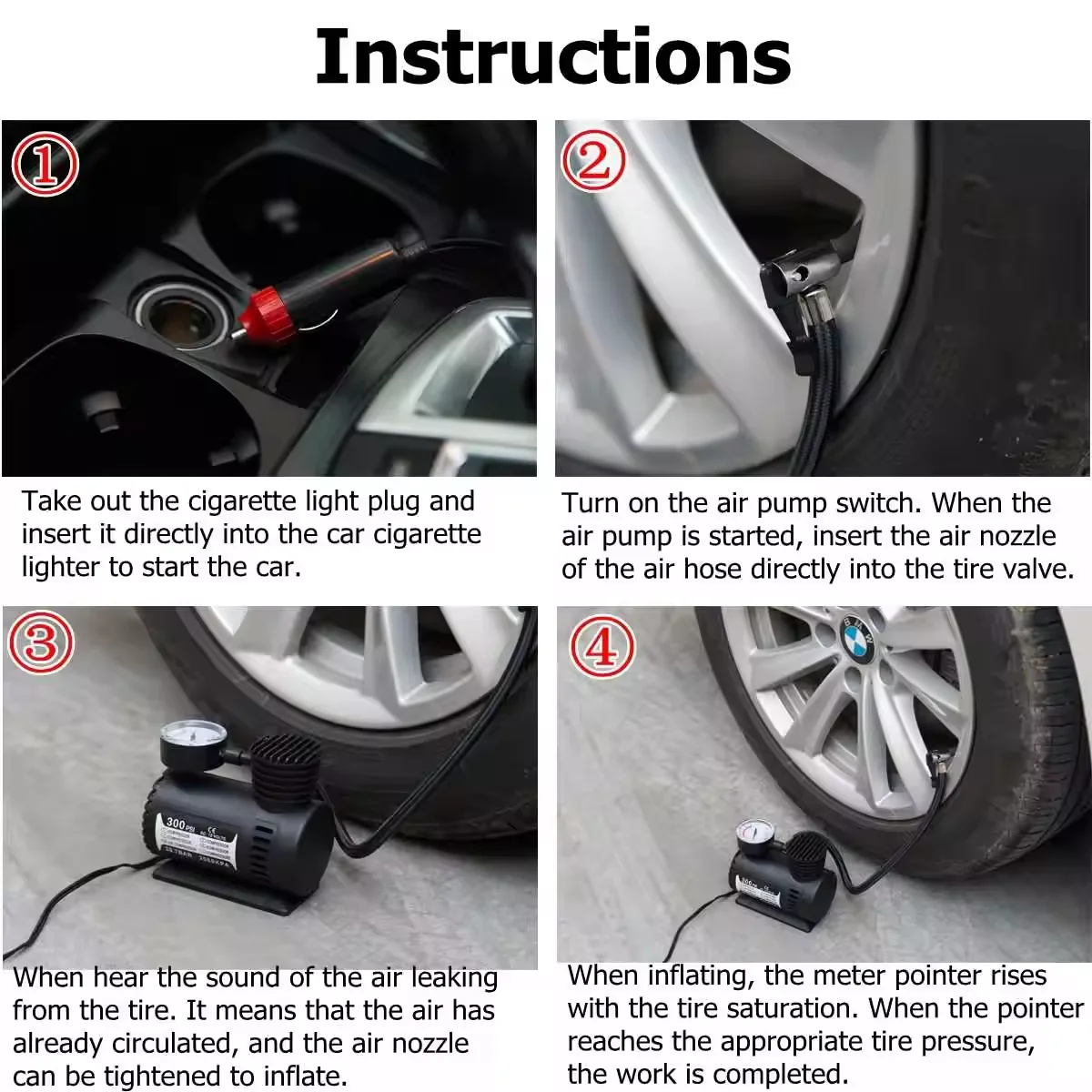 car tyre pump cigarette lighter 12V Single Cylinder With Tool Box Car Tyre Inflator Double Cylinder Air  Compressor Tire Inflator Air Compressor Pump