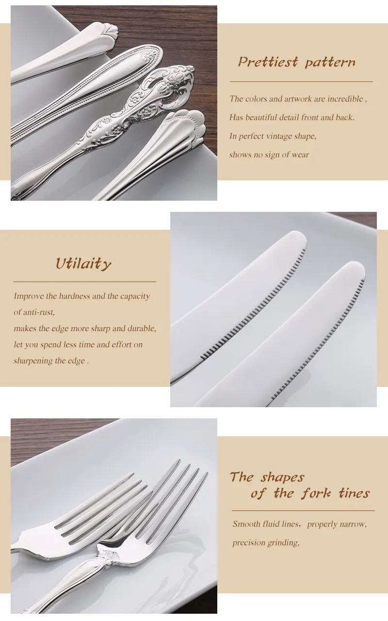 Brett Cutlery por Sheraton 5 Pecoj Flatware Set For Stars Hotel Supplies 13