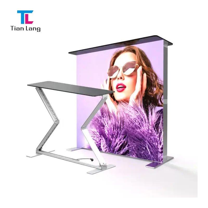 TianLang  5s Assembly Promotion Table Stand Led Trade Show Booth Seg Light Box Exhibition Counter