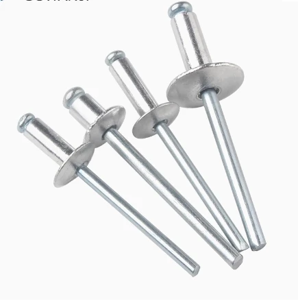 DIN7337 Standard Blind Pop Rivets 3/16 5/32 Flat Dome Type Screws in Brass Material Aluminum Steel Large Flange Head Fasteners"