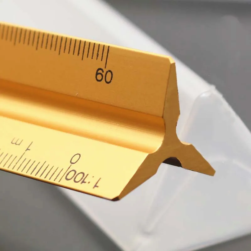 30cm Aluminium Alloy Metal Ruler Triangle Scale Architect Engineer Technical Ruler Measuring Tools Design Drawing Accessories.jpg