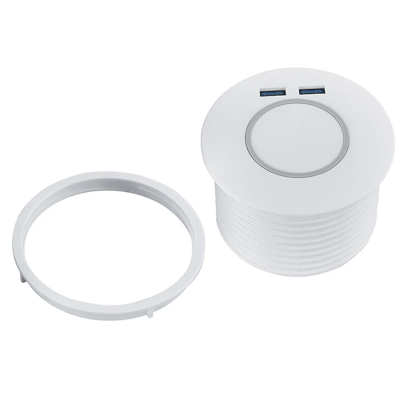 Customized Smart round Power Grommet Outlet 10A Rated with USBA+USB-C RJ45 NFC Network Built-in Desktop Power Socket