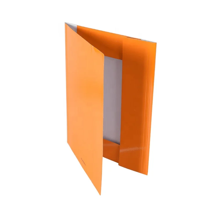 Custom Logo A4 Cardboard Paper 3 Flap File Folder With Elastic Band Closure