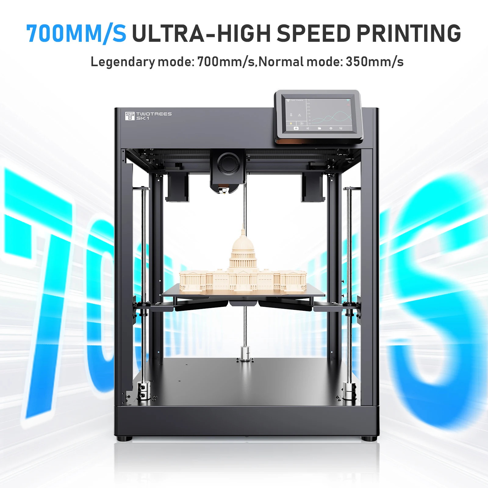 Twotrees Sk1 700mm/s Klipper 3d Printer Machine Ultra High Speed Automatic Leveling Stampante