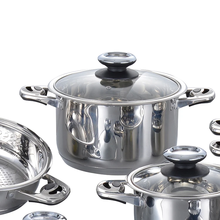 New Design Culinary Comforts Kitchen Cooking Pot Sets Stainless Steel Cookware Sets manufacture