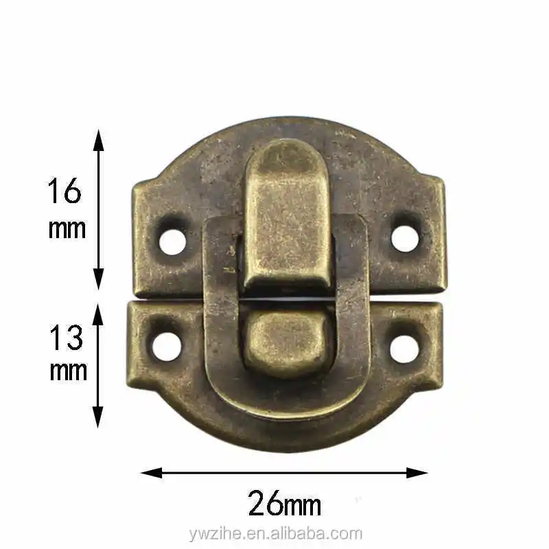 50pcs 35 * 50MM antique trunk lock hasp buckle dark wooden boxes decorative  buckle latch hook locks