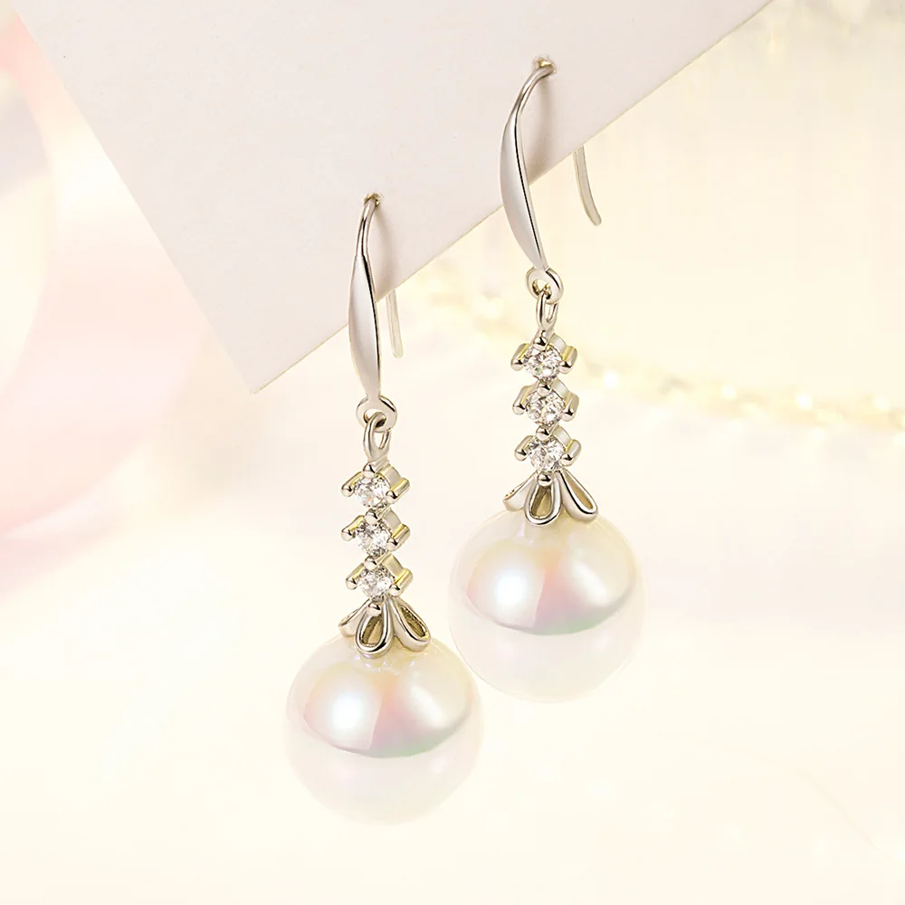 2025 New Romantic Pearl Zircon Water Drop Earrings