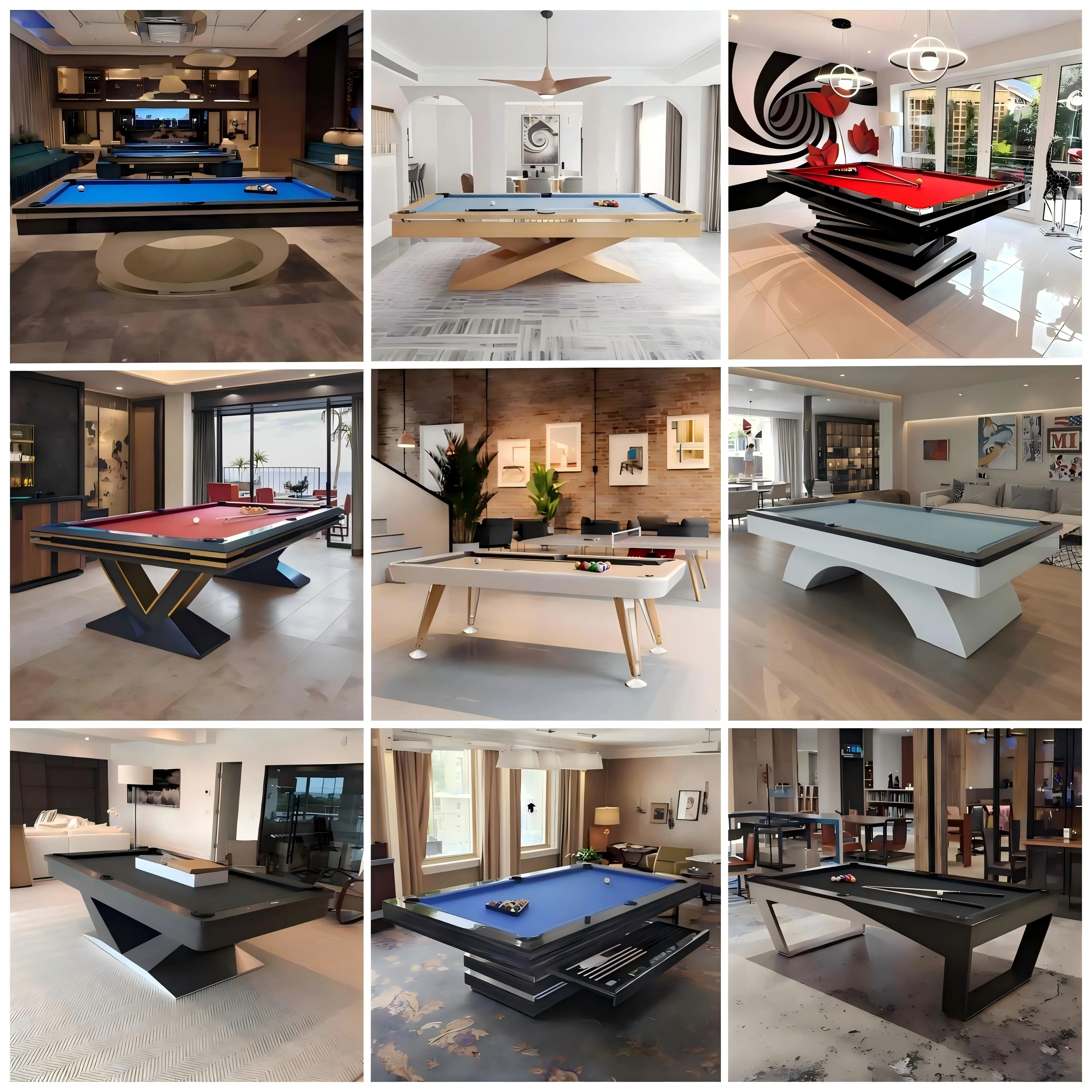 YHC bar using solid wood 7 8 9 feet slate 8ball pool table supreme 9 ball pool tables billiard table