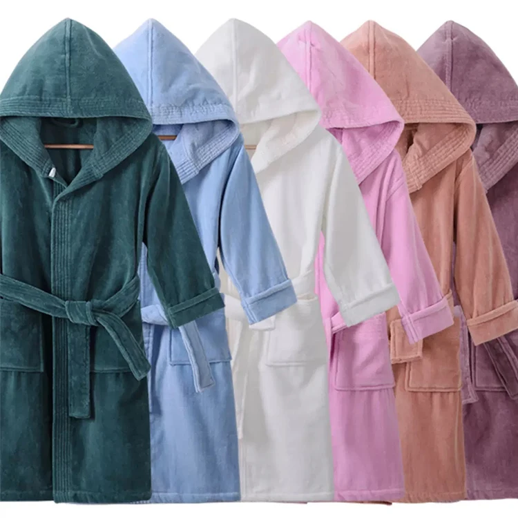 Wholesale Bathrobe Premium Cotton Hotel Bathrobe Custom Striped Poncho Bathrobe Luxury manufacture