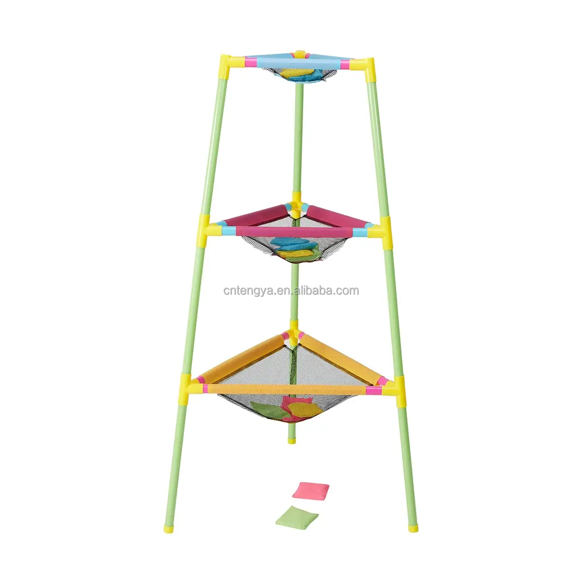 Outdoor Kids Yard Bean Bag Toss Game Cornhole Triangle Tower Target Game Buy Tower Target,Bean