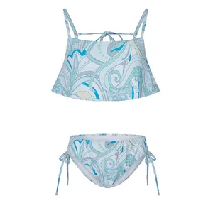 Custom Design Woman Fitness Bikini Girl Two Piece Swimsuit High Quality Beachwear Fashion Plaid Printed Skin Friendly