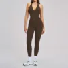 Leggings&tank top-black coffee brown