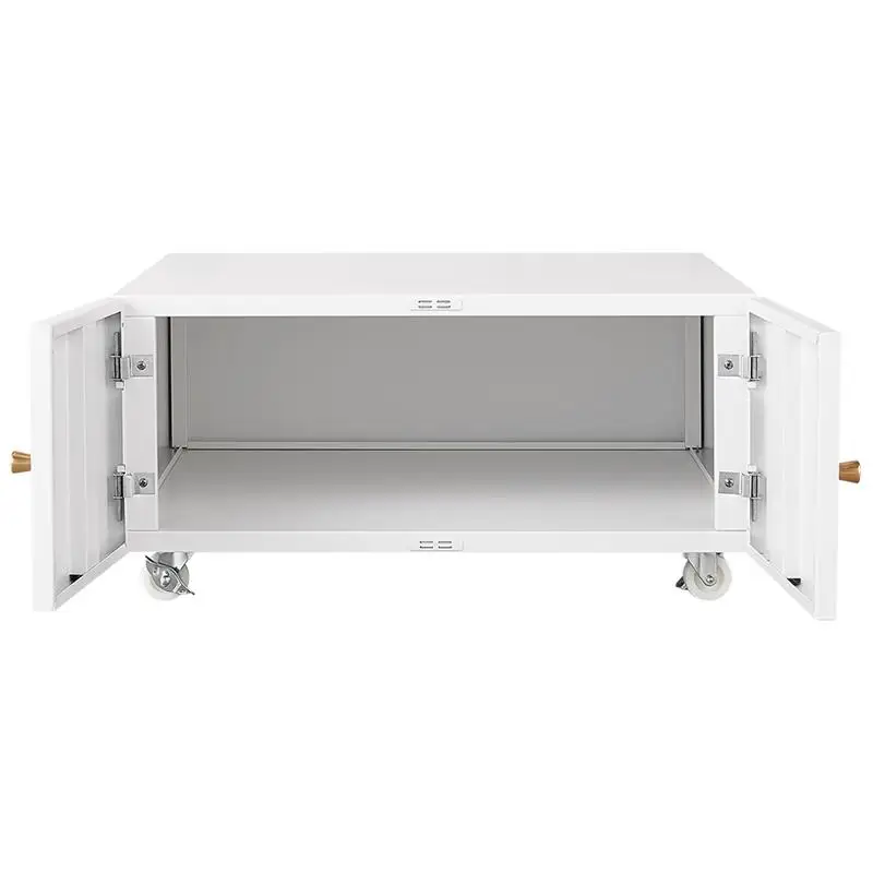 Modern Metal Rolling Office Copier File Cabinet Printer Stand Mobile Lateral Filing Cabinet with 2 Door