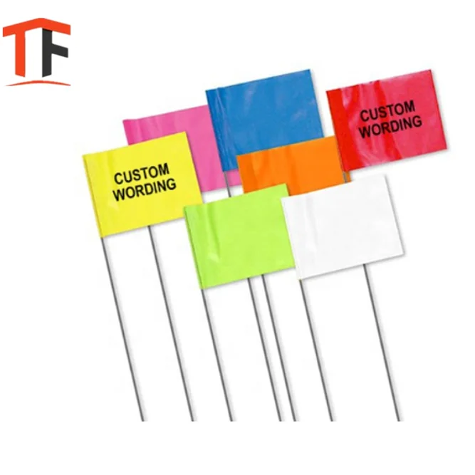 PVC Marking Flag Durable Vinyl Material to Stand up to Sun & Freezing Temperatures a Set of 100 Field Marker Flags