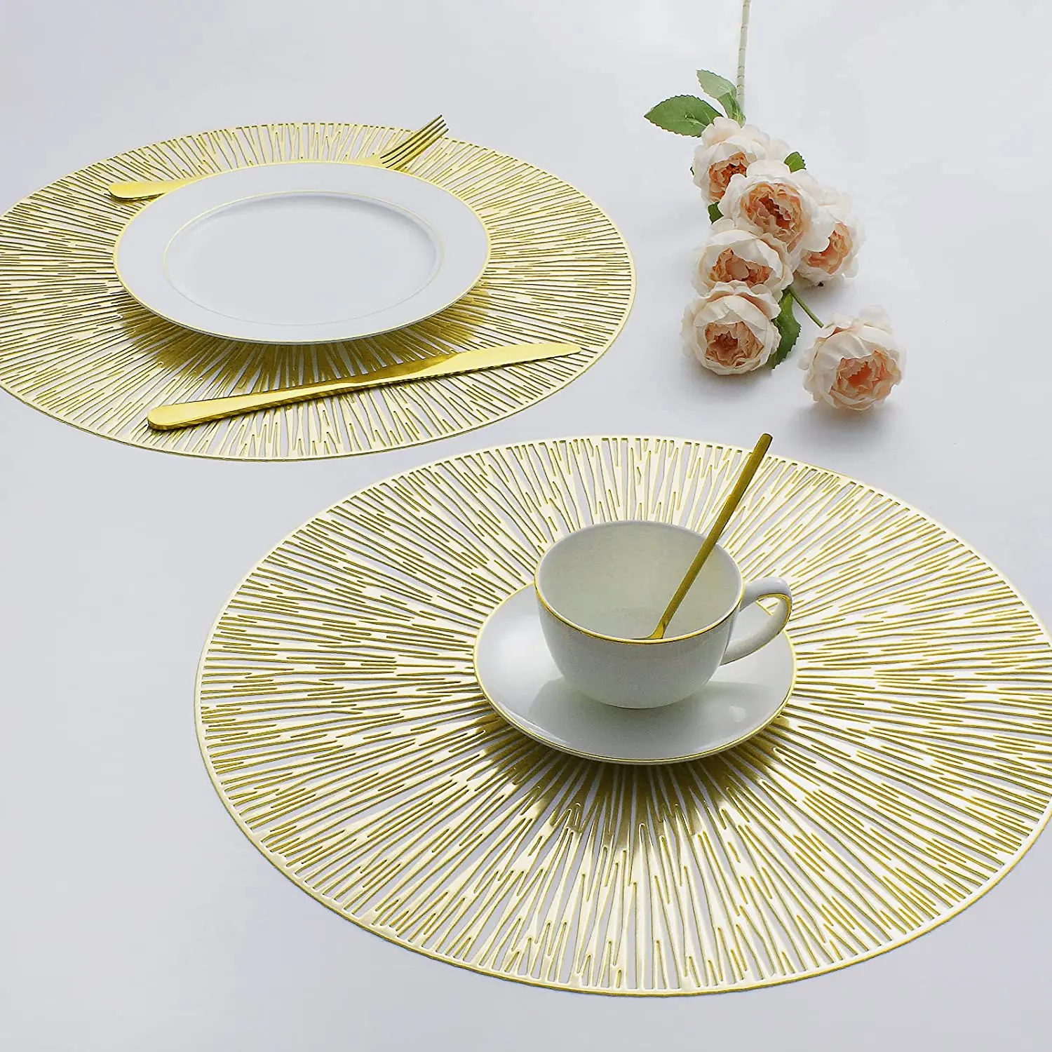 Tabletex Hollow Out Serving Napkins for Cutlery Placemats for Table PVC Track on the Table Napkins Coasters Wedding Decorative