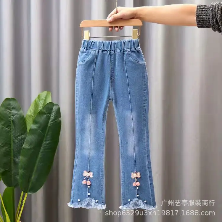 Girls Jeans Pants With Skinny Jeans Pantalon Children Pants Cartoon