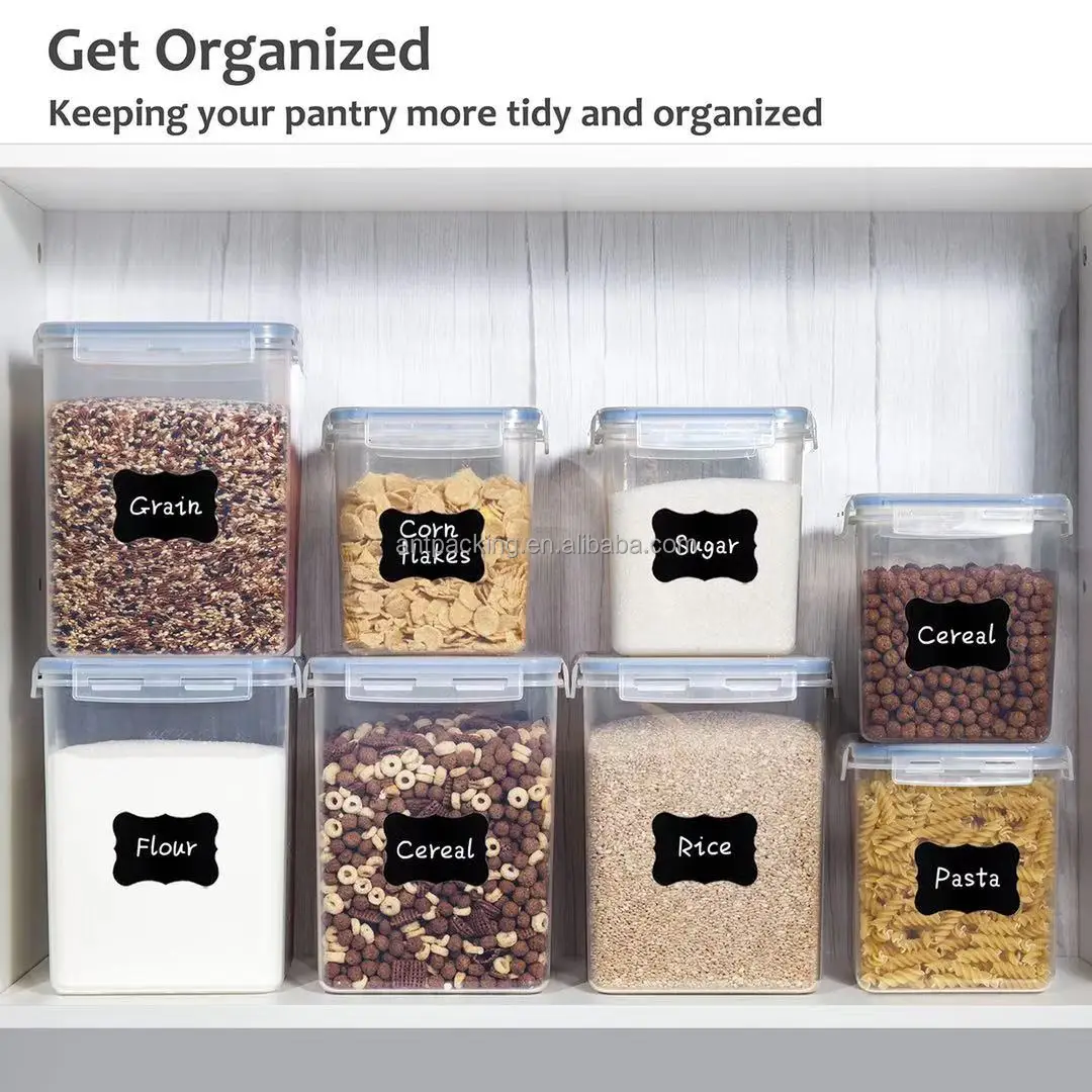 Food Containers Grain Storage Container Kitchen Large Food Storage Box Rice Bucket PP Plastic Transparent Seal Container