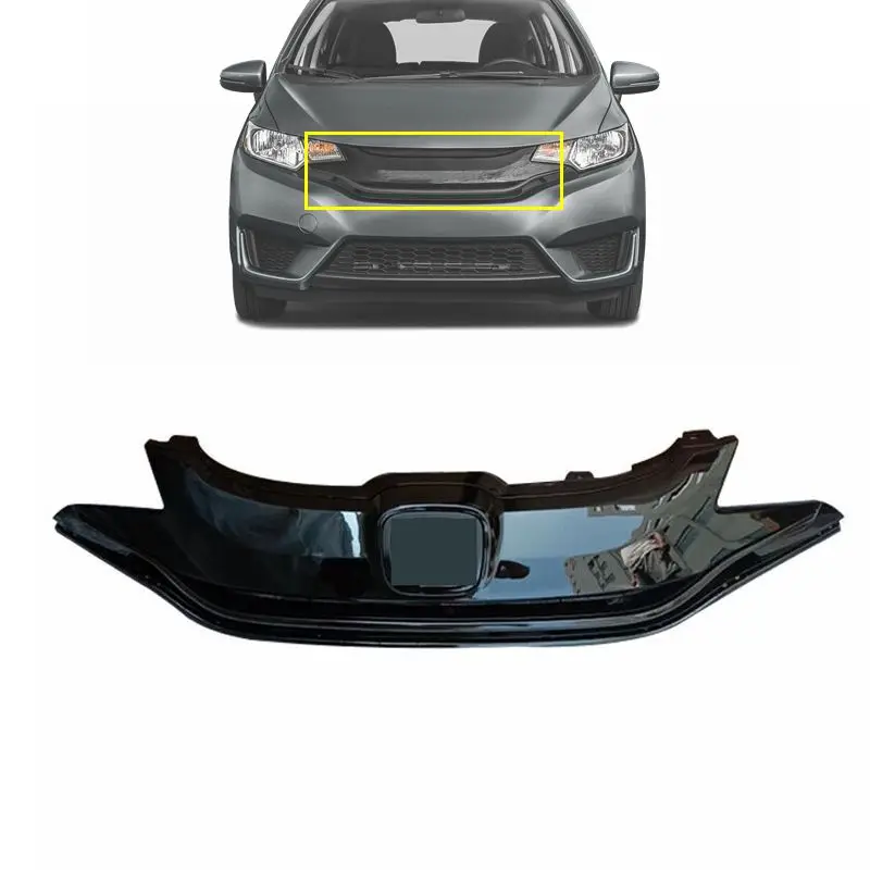 OEM auto parts front body spare parts front bumper glossy black upper lower grille for Honda Jazz Fit 2015 2016 2017 GK5