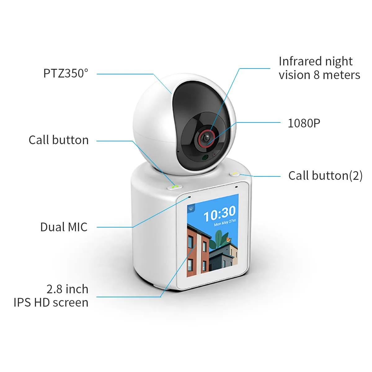 Smart Home Wifi 1080p 2-Way Video Calling Cameras for Security