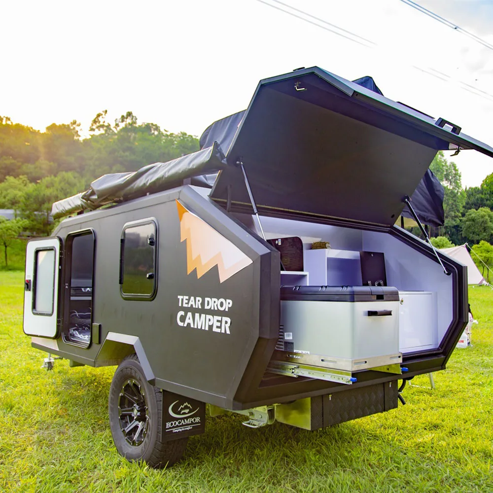 Manley Small Mini Retro Lightweight Teardrop Camper Trailer With Bathroom