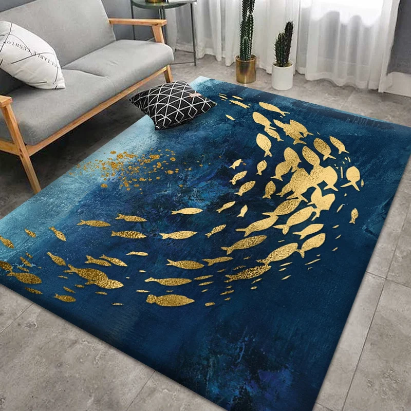 Moderner 3D-Marmor-Teppich aus rutschfestem, strapazierfähigem Flanell mit hochwertigem Schaumstoffkern für Eingangsbereich, Wohnzimmer, Schlafzimmer und Gebetsteppich_voghion.com