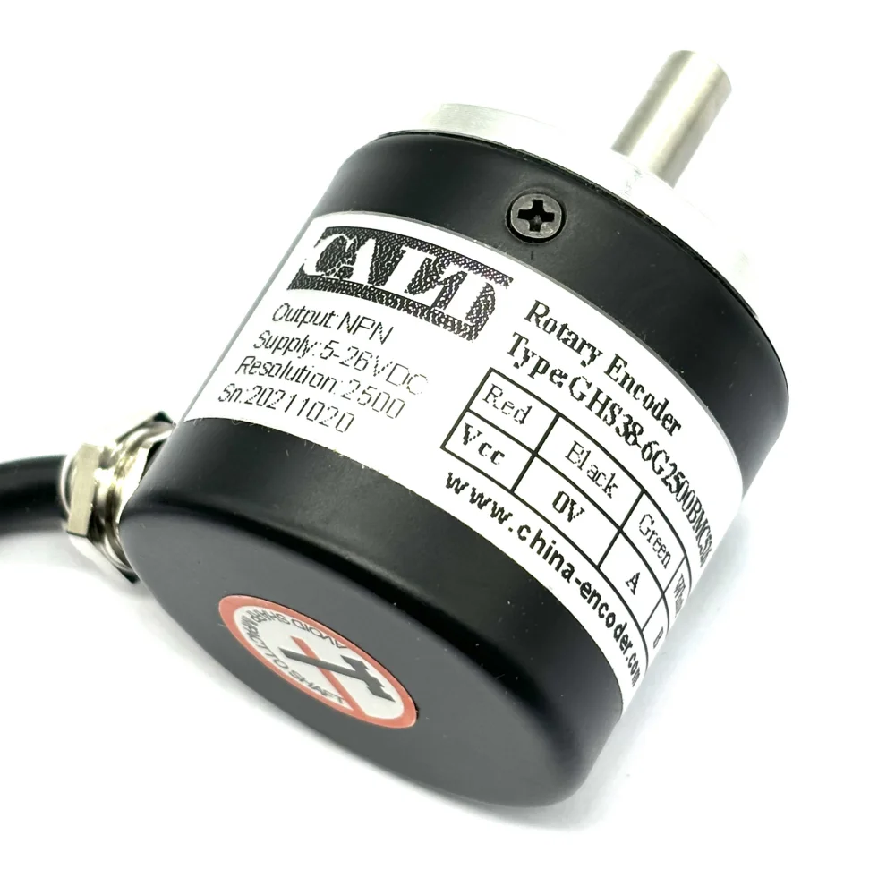 38mm outer size optical solid shaft incremental rotary encoder CALT GHS38