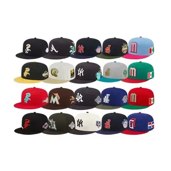 Custom Logo Wholesale 6 Panel New Unisex Plain 3D Embroidered Sports Black OEM Cotton Baseball Fitted Cap for Men Snapback Hats