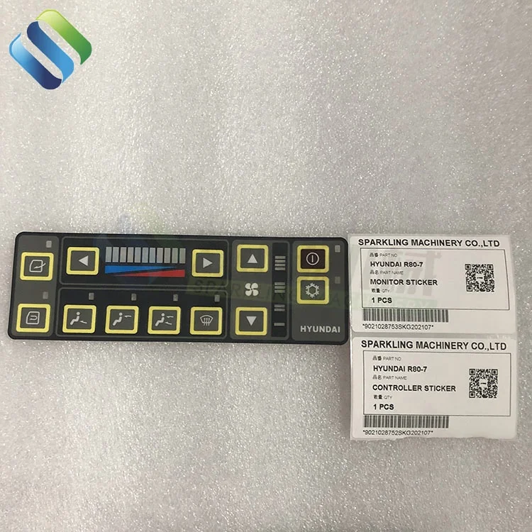 R80-7 Hyundai Panel Controller Stickers Machinery Parts Excavator Hyundai Sticker R80-7