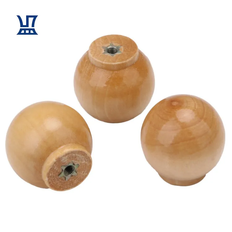 BQLZR высокое качество одно отверстие 4 мм шариковая форма из массива дерева маленькая круглая деревянная ручка мебельные ручки и ручки круглая деревянная ручка