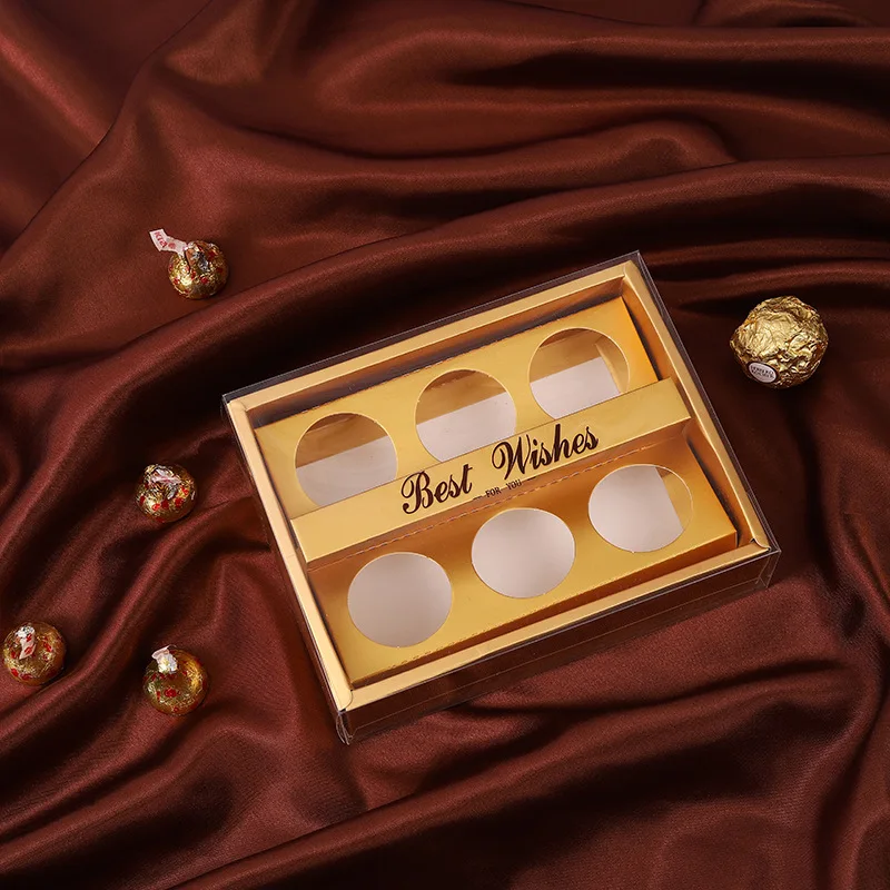 Custom Foldable Gold Box with Plastic Tray Small Chocolate Gift Box