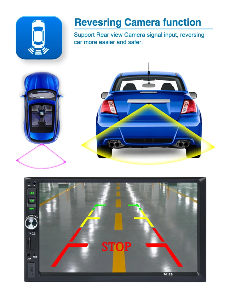 Universal 7012b 2din 7inch Mp5 Player Touch Screen Car Radio Support