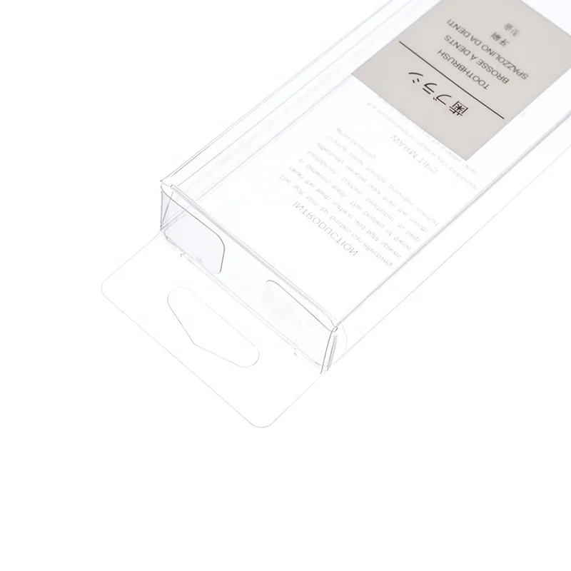Good Quality Custom Box clear Cuboid PVC Plastic Box Transparent Plastic Tooth Brush Packaging Box