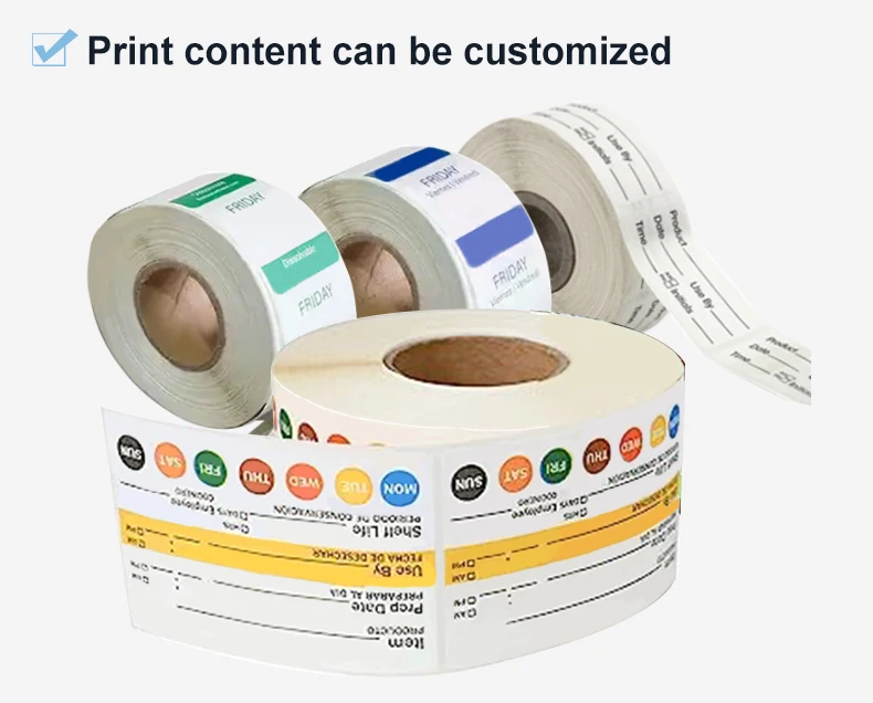 Custom Dissolvable Food Labels Adhesive Removable Freezer Labels Date